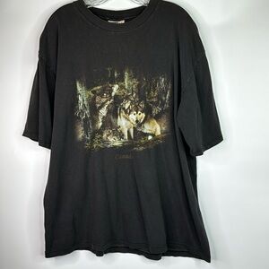 Vintage Quality Goods Wolf Canada Black Tshirt Size XL